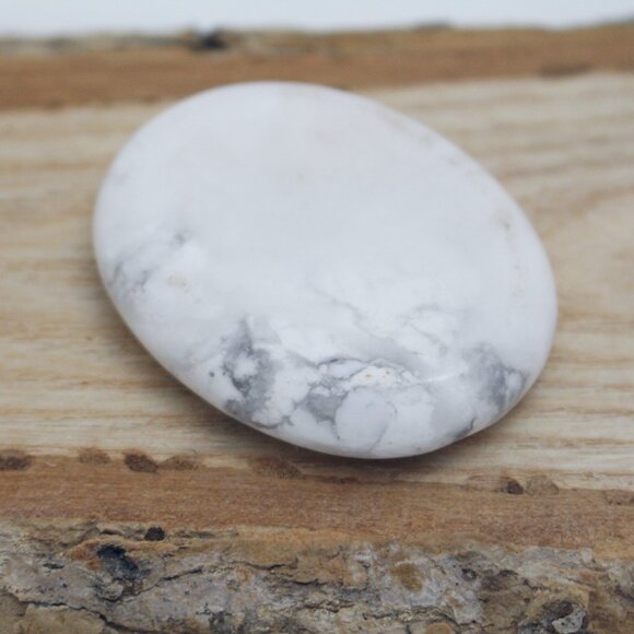 White Howlite Pocket Worry Stone - Picture 2 of 12